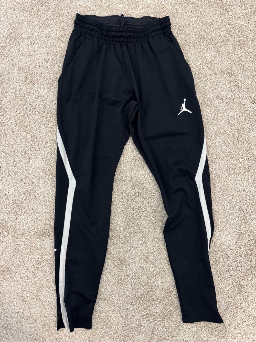 Jordan Black Joggers with White Side Panels